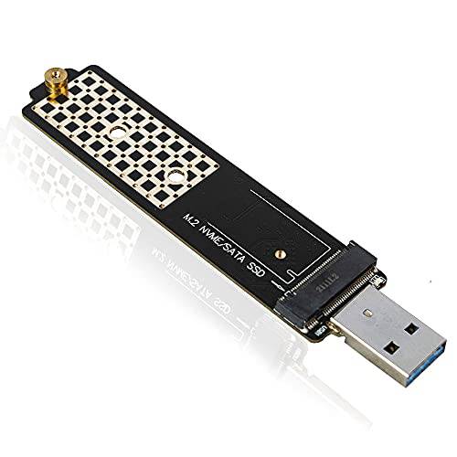 M.2 to USB 어댑터, USB3.1 to M.2 NVME 하드 디스크 인클로저 NGFF PCI-E 프로토콜, 호환가능한 NVMe (PCI-e) M 키 SSD& (B+ M 키 SATA 추출) NGFF SSD