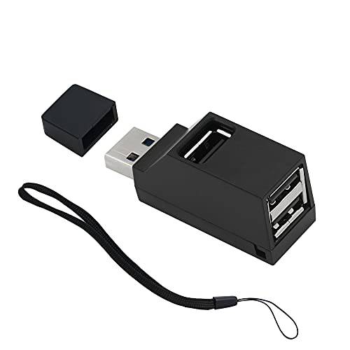 USB 허브 90 도 분배기 3 포트 USB 2.0 어댑터 휴대용 전원 데이터 USB 허브 전송 PC 노트북 USB 플래시 Drives，Black