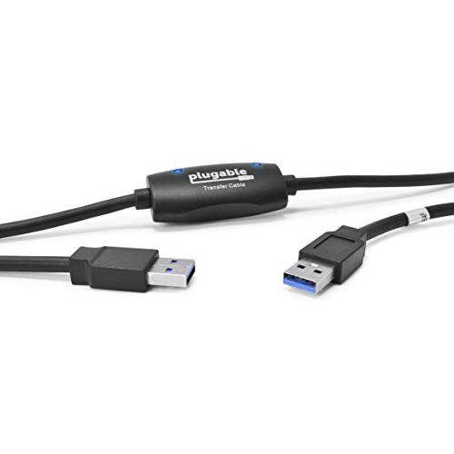 Plugable USB 3.0 전송 케이블, Unlimited 사용, 전송 데이터 Between 2 윈도우 PC’s, 호환가능한 윈도우 10, 8.1, 8, 7, Vista, XP, Bravura 간편 컴퓨터 동기화 소프트웨어 포함