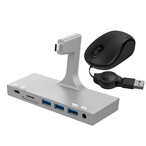 Sabrent Multi-Port 아이맥 허브+  미니 여행용 USB 광학 마우스 개폐식 케이블