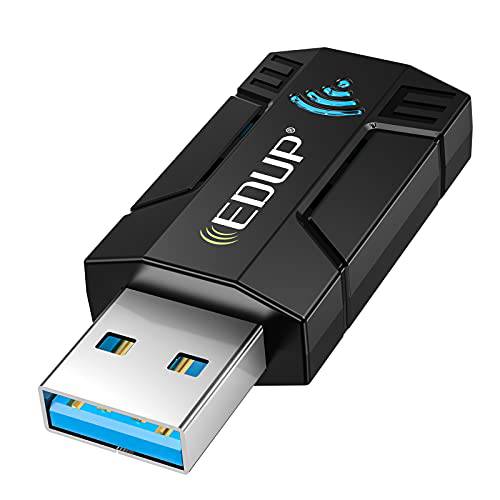 EDUP USB 와이파이 어댑터 PC 1300Mbps USB 3.0 무선 동글, 5Ghz/ 2.4Ghz 듀얼밴드 802.11ac 네트워크 어댑터 데스크탑 노트북, Built-in 안테나 지원 윈도우 10/ 8/ 7/ XP/ Vista/ Mac10.6~10.15