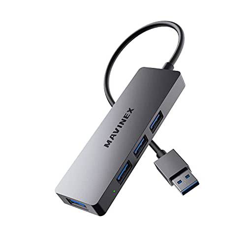 USB 3.0 허브 4-Port MAVINEX 데이터 USB 어댑터 초고속 5Gbps 알루미늄 USB 허브, 맥북, Mac 프로, Mac 미니, 아이맥, 서피스 프로, XPS, PC,  플래시드라이브, 휴대용 HDD