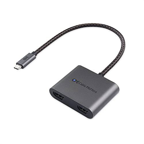 케이블 Matters 8K and 듀얼 4K @60Hz 비디오 USB-C to HDMI 어댑터 (USB C to 듀얼 HDMI 어댑터) in 그레이  썬더볼트 4 and USB4 포트 호환가능한