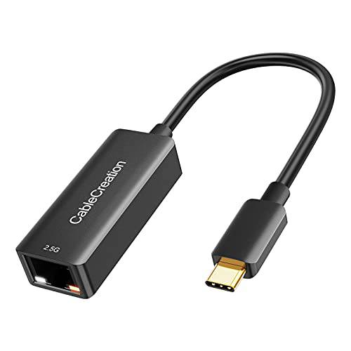 CableCreation USB C to 2.5G 랜포트 USB C 3.1 to RJ45 2.5 기가비트 랜,  호환가능한 맥북, 크롬북, 윈도우 10, Mac OS, 블랙