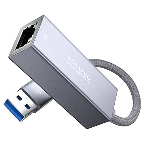 USB 2.5Gb 랜포트, ULT-WIIQ USB 3.0 to 2.5 기가비트 RJ45 랜 네트워크 어댑터 케이블, 10/ 100/ 1000/ 2500M 풀 스피드 NIC Mac OS, iOS, 윈도우, 리눅스, Dell XPS, 씽크패드 X, 시놀로지 NAS, PC
