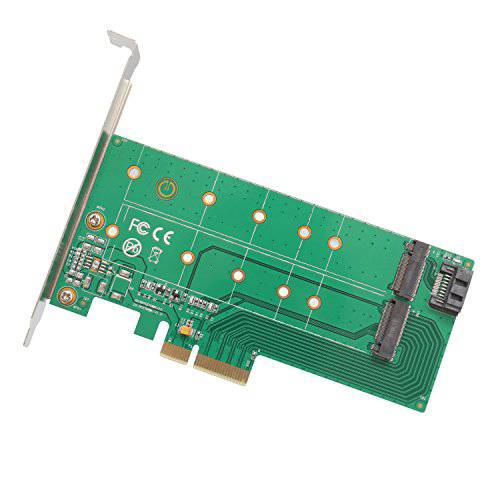 I/ O Crest M2 SSD NVME M-Key to PCI-e 3.0 x4 어댑터 카드 and SATA B-Key M.2 to SATA 포트 변환기 22110 2280 2260 2242 2230 to 로우 프로파일 브라켓 - 듀얼 M.2 PCIe 어댑터