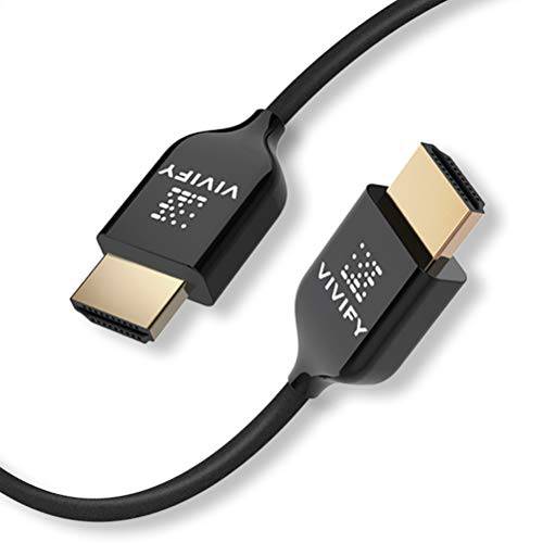 VIVIFY 파이버 Optics 울트라 슬림 HDMI 엑스트라 롱 케이블 25 ft 4K 60Hz HDMI 2.0 UL1 VW1 Xenos W30 호환가능한 애플 TV 닌텐도스위치 PS4 PS5 엑스박스 seriesX TV 사운드 바 2020 모델
