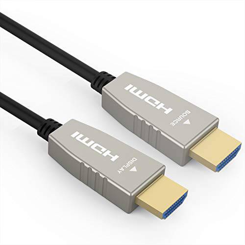 RUIPRO CL2 Rated 파이버 HDMI 케이블 50 feet 4K60Hz HDMI2.0b 18Gbps ARC HDR10 HDCP2.2 YUV4:4:4 슬림 플렉시블 HDMI Optic 케이블 Optic 테크놀로지 15m