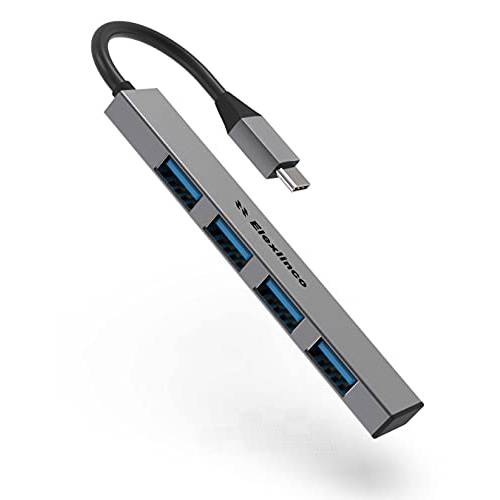 Elexlinco 울트라 슬림 USB C 허브, 4 포트 USB 3.0 허브 아이맥 프로, 맥북 에어, Mac 미니/ 프로, 노트북 PC (스페이스 그레이)