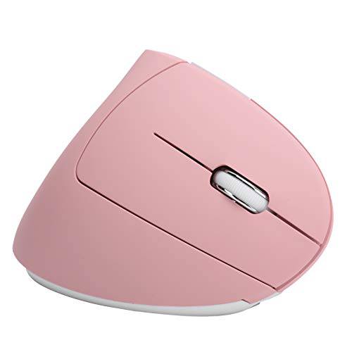 버티컬 마우스 USB 무선 오피스 게이밍 충전식 컴퓨터 악세사리 H1 2.4G 무선 인체공학마우스, 버티컬 마우스 PC and Laptop(Pink)