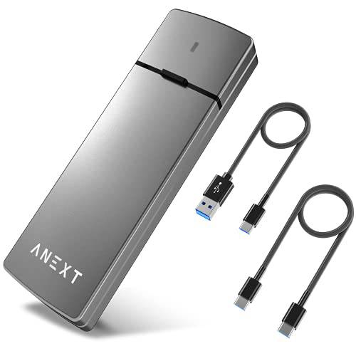 ANEXT M.2 NVME NGFF SSD 인클로저 어댑터 Tool-Free, RTL9210B 칩, USB C 3.1 세대 2 10Gbps nVME, 6Gbps SATA PCIe M-Key(B+ M 키), 지원 UASP 트림 SSD 사이즈 2230/ 2242/ 2260/ 2280