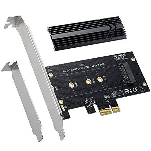 NVMe 어댑터 M.2 PCIe SSD to PCI-e X1/ X4/ X8/ X16 컨트롤러 확장 카드, M.2 (NGFF) SSD Pcie 어댑터 컨버터, 변환기 카드 알루미늄 히트싱크 M.2 (M 키) NVMe SSD 2280/ 2260/ 2242/ 2230