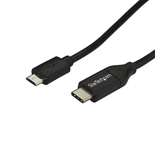 StarTech.com USB C to 마이크로 USB 케이블 - 3 ft/ 1m - USB 2.0 케이블 - 마이크로 USB 케이블 - 마이크로 B USB C 케이블 - USB 2.0 타입 C ( USB2CUB1M), 블랙