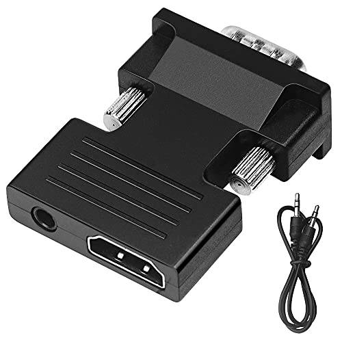 HDMI to VGA 컨버터, 변환기 어댑터, Leizhan HDMI Female to VGA Male 컨버터, 변환기 커넥터 어댑터 3.5mm 잭 스테레오 오디오 출력 케이블 TV 스틱, 엑스박스 360, PS4, Roku, 노트북 and More
