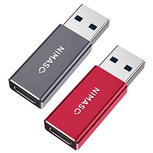 USB C Female to USB Male 어댑터 (2 팩), NIMASO USB C to USB 어댑터 5 Gbps,