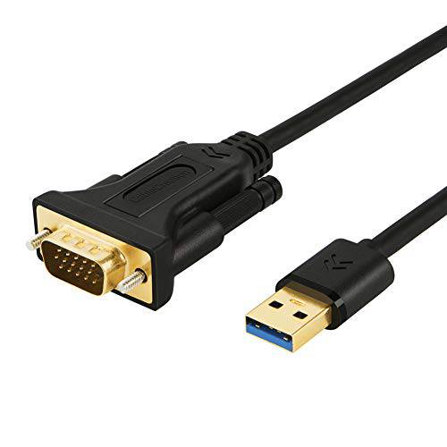 USB 3.0 to VGA 케이블 10 Feet (FL2000D X 칩), CableCreation USB to VGA 어댑터 케이블 1080P @ 60Hz, 외장 비디오 카드, Only 지원 윈도우 10/ 8.1/ 8/ 7 (No XP/ Vista/ Mac OS X ),  블랙