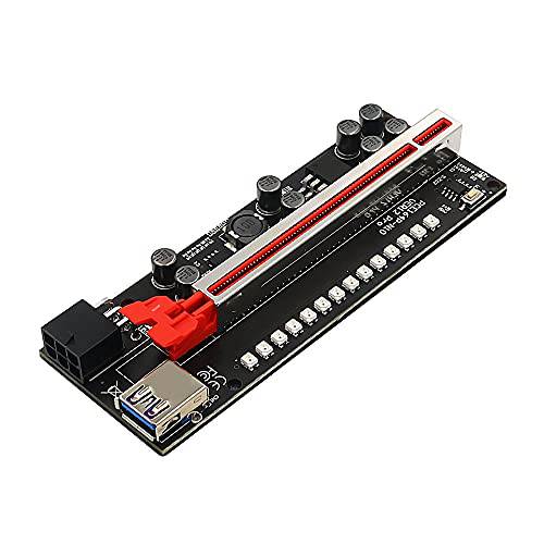 New Ver12 프로 PCIE 라이저 1x to 16x 그래픽 연장 3528 Colorful 플래시 LED Bitcoin GPU 마이닝 전원 라이저 어댑터 카드