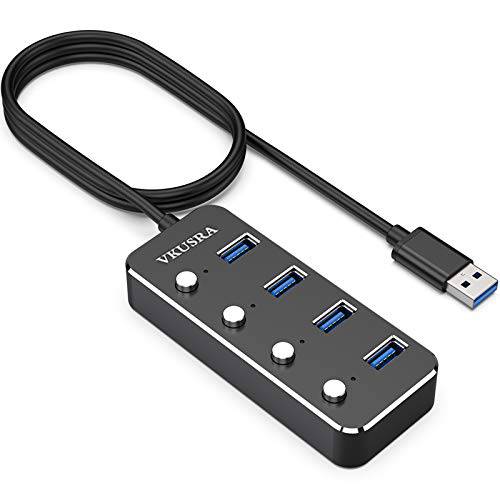 USB 3.0 허브, 4-Port USB 허브 USB 분배기 개인 on/ Off LED 스위치 USB 어댑터 아이맥, 맥북 에어, Mac 미니/ 프로, 노트북, PC, 플래시 드라이브