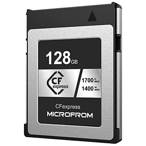 MICROFROM 128GB CFexpress 타입 B 카드 (1550/ 550 R/ w) 디지털 메모리 카드 최적화 8K RAW 레코딩, 쌍 호환가능한 니콘,  파나소닉&  캐논 DSLR 카메라
