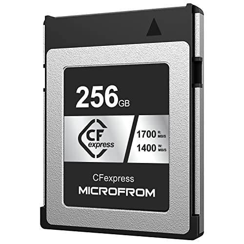 MICROFROM 256GB CFexpress 타입 B 카드 (1700/ 1100 R/ w) 디지털 메모리 카드 최적화 8K RAW 레코딩, 쌍 호환가능한 니콘,  파나소닉&  캐논 DSLR 카메라