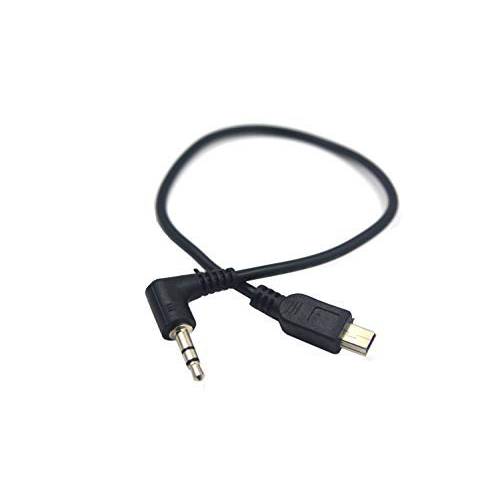 Duttek 오른쪽 앵글드 90 도 3-Pole 3.5mm DC Male AUX 오디오 잭 to 미니 USB Male 마이크,마이크로폰 어댑터 Cable-0.3m/ 블랙