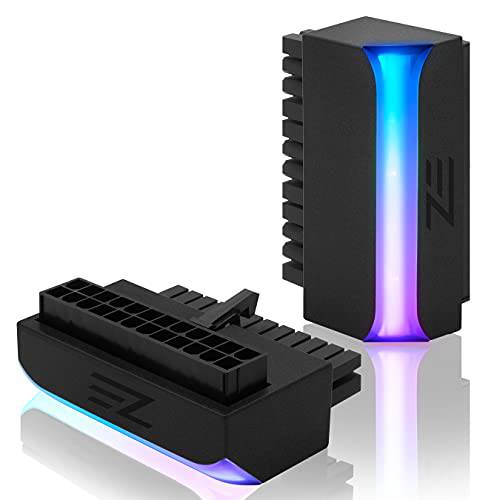 EZDIY-FAB ATX 24-pin 90 도 파워 커넥터 5V 3 핀 ARGB 레인보우 Female to Male 파워 어댑터 컴퓨터 메인보드 ATX 파워 Supply-1 팩