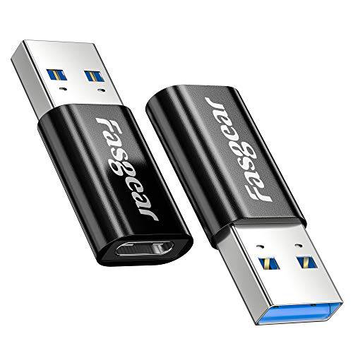 USB C Female to USB 3.1 Male 어댑터 10Gbps& 3A 고속충전 - 2 팩 Fasgear 타입 A to 타입 C 어댑터 Double-Side 데이터 동기화 호환가능한 i-Pad, 태블릿, 태블릿PC, 노트북, PC, 충전기, 파워 뱅크, 퀘스트 링크