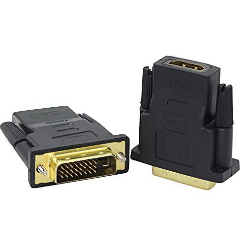 YACSEJAO DVI to HDMI 어댑터 2Pack Gold-Plated 1080P Bi-Directional DVI Male to HDMI Female 컨버터, 변환기 컴퓨터, 노트북, TV 박스, 프로젝터, HDTV and More