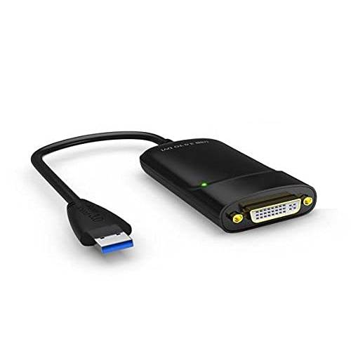 XtremPro USB 3.0 to DVI Multi-Display 어댑터 외장 USB 비디오 그래픽 카드 PC and Mac 지원 마이크, 마이크로폰&  이어폰 2048 X 1152 - 블랙 (11056)