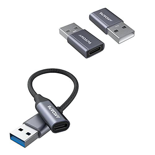 USB C Female to USB Male Adapter(2 팩), USB C Female to USB Male Adapter(USB 3.0), ANDAPA USB C 어댑터
