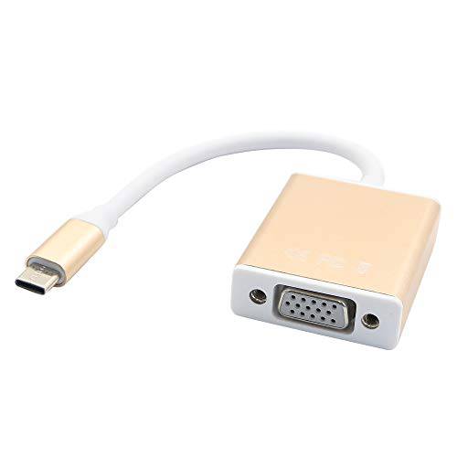 USB C to VGA 어댑터, PNGKNYOCN USB 3.1 (타입 C) to VGA HD 컨버터, 변환기 케이블. 지원 레졸루션 up to 1920 1200 @ 60Hz, 호환가능한 디바이스 USB-C/  썬더볼트 3/ Type-C 포트