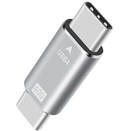 Duttek USB C 컨버터, 변환기 어댑터, USB 4 to USB 타입 C 어댑터, 4 USB 무선 어댑터, 40Gpbs USB4 Male to Male PD 어댑터 지원 USB C 포트 호환가능한 썬더볼트 3, USB3.1, USB2.0.