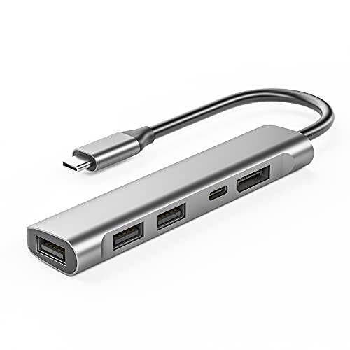 USB C to 디스플레이 멀티포트 어댑터, 휴대용 Type-C 허브 to DisplayPort,DP, USB-C 충전 포트, 3 USB 2.0 맥북 프로/ 에어 타입 C 노트북