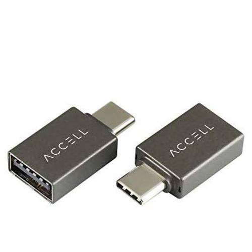 Accell 소형 10Gbps USB-C to USB-A 어댑터 2 팩 USB 3.1 Gen2 - 호환가능한 MS 윈도우, 맥OS, ChromeOS, 안드로이드 디바이스, USB-C 휴대용 디바이스, and More
