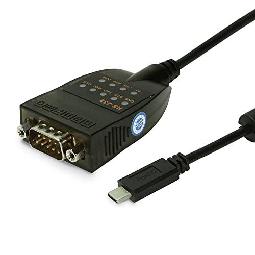 Gearmo USB C to Serial RS232 16 인치 어댑터 LED 인디케이터 USB 2.0
