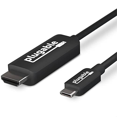 Plugable USB C to HDMI 케이블 6ft - 연결 USB-C, 썬더볼트 3, 썬더볼트 4 or USB4 노트북 to HDMI 디스플레이 up to 4K@60Hz - 호환가능한 Mac and 윈도우, HDMI 2.0, 1.8m