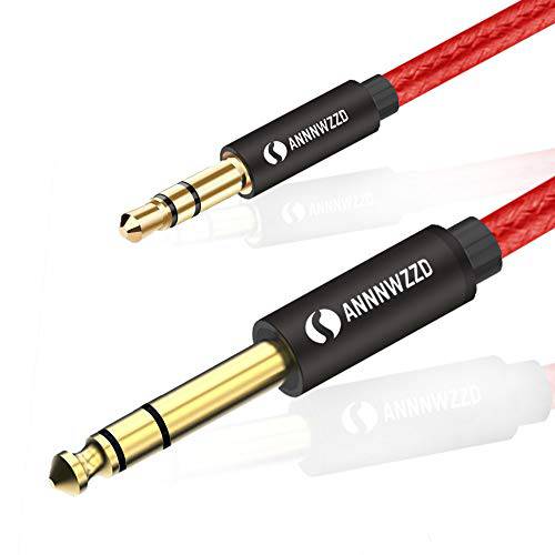 LinkinPerk 3.5mm to 6.35mm TRS 스테레오 오디오 Cable，6.35 1/ 4 Male to 3.5 1/ 8 Male Aux 잭 아이팟, 노트북, 홈 시어터 디바이스, and 앰프 (5m/ 15ft)