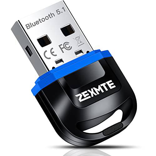 USB 블루투스 어댑터 PC - ZEXMTE 블루투스 어댑터 5.1 EDR, 블루투스 동글 리시버 PC 윈도우 10/ 8/ 7 - PC to 블루투스 어댑터 - 블루투스 USB 어댑터 컴퓨터/ 노트북