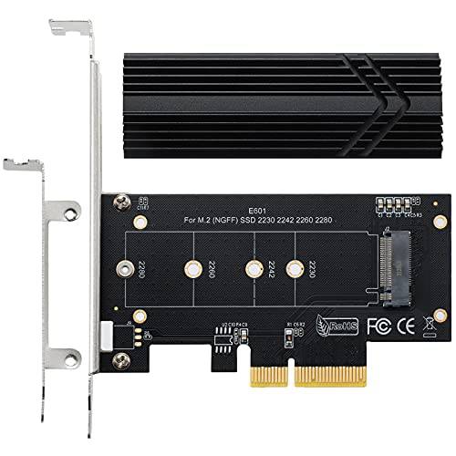 NVMe 어댑터 M.2 PCIe SSD to PCI-e X4/ X8/ X16 컨트롤러 확장 카드, M.2 (NGFF) SSD Pcie 어댑터 컨버터, 변환기 카드 알루미늄 히트싱크 M.2 (M 키) NVMe SSD 2280/ 2260/ 2242/ 2230