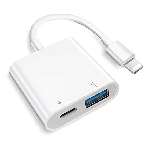 [애플 MFi 인증된] 라이트닝 to USB OTG 어댑터 아이폰, USB 카메라 어댑터  고속충전 포트 호환가능한 아이폰/ 아이패드/ 카드 리더, 리더기/ USB 플래시 드라이브/ 키보드/ 마우스, 휴대용 USB 어댑터