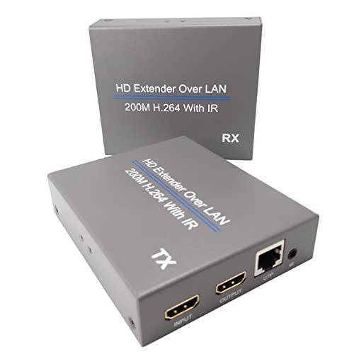 YOTOCAP 200 미터 HDMI 확장기 Over 이더넷 Cat5e/ Cat6/ Cat7 H.264 IR 풀 HD 1080P 60Hz HDMI 1.3, 지원 HDMI 신호 루프 Through 출력
