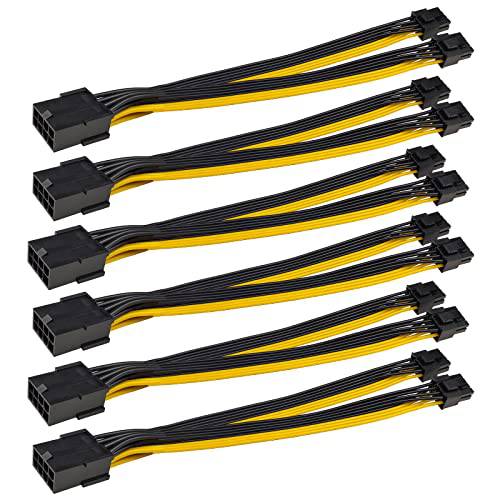 JZYMOD 6-Pack PCIE 8 핀 Female to 듀얼 PCIE 8 핀 (6+ 2) Male 파워 서플라이 연장 케이블