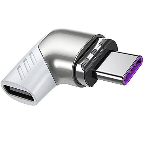 Csk USB C 자석 어댑터 PD 100W 타입 C 직각 커넥터 충전기 480mbps 데이터 전송 호환가능한 맥북 ProAir 스마트폰 태블릿, 태블릿PC USB-C Devices-White