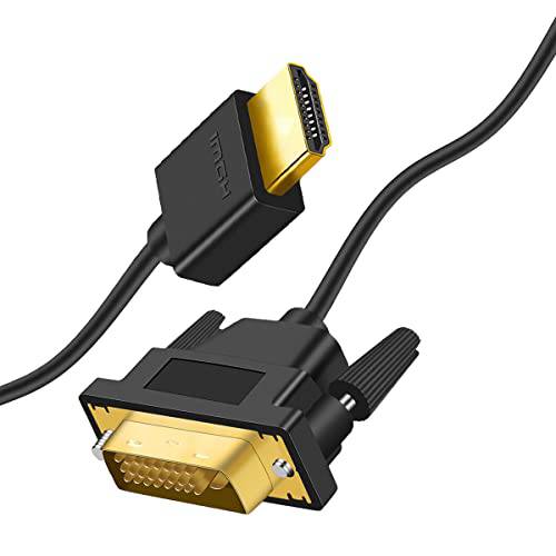 Twozoh HDMI to DVI 케이블 3.3FT 매우얇은, 선택형 DVI to HDMI 케이블 익스트림 플렉시블 and 슬림 고속 24+ 1 핀, 1080P, 3D 풀 HD PS3/ PS4, HDTV, PC