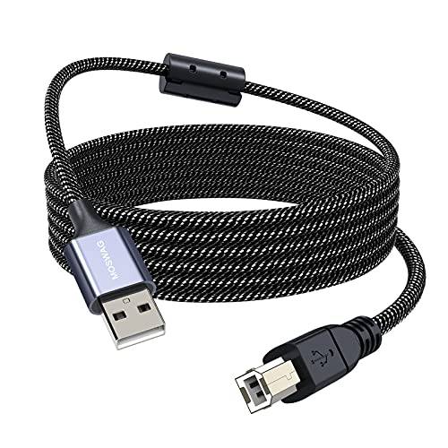 MOSWAG USB 프린터 케이블 10FT/ 3Meter 스캐너 케이블 USB 프린터 케이블 타입 A to 타입 B 듀러블 USB 2.0 스캐너 케이블 고속 HP, 캐논, Dell, Epson, Lexmark, 제록스복사기, Brother, 삼성 and More