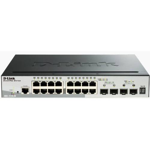 D-Link DGS-1510-20 Managed L3 기가비트 이더넷 (10/ 100/ 1000) 블랙 네트워크 스위치