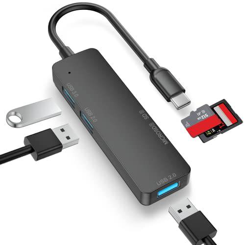 USB C 허브, 5 in 1 USB 타입 C 허브 어댑터 to 1 USB 3.0 포트/ 2 USB 2.0 포트 and SD/ TF 카드 리더, 리더기 PC, 노트북, 맥북, and 스마트폰