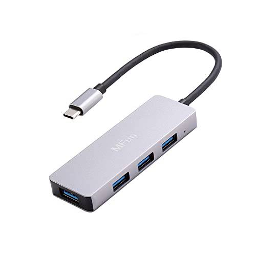 USB C 허브, MFun USB C to USB 3.0 허브 4 USB 포트 알루미늄 어댑터 호환가능한 맥북 프로 에어 USB C 노트북 and Other 타입 C 디바이스