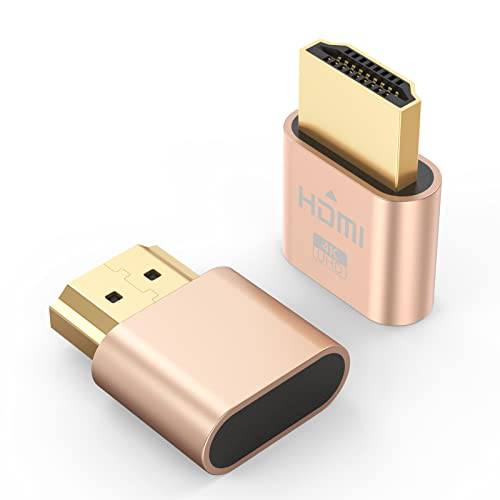 HDMI 더미 플러그 4K 2-Pack, 더미 HDMI 디스플레이 에뮬레이터 어댑터 HDMI 가상 모니터 지원 3840x2160@60Hz 호환가능한 윈도우, Mac OS, 리눅스