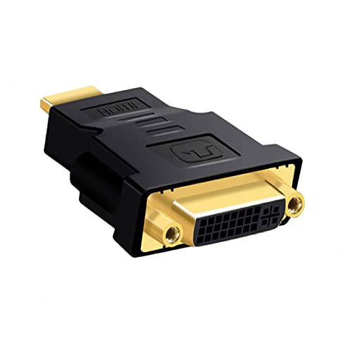 HDMI to DVI 1-Pack, CLAVOOP Bi-Directional HDMI to DVI-I (24+ 5) 컨버터, 변환기 Male to Female 어댑터 호환가능한 프로젝터, HDTV, PC, TV (블랙)